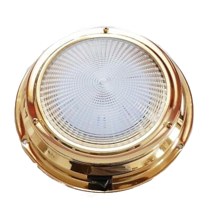 Kabinlampe LED Messing Ø122mm