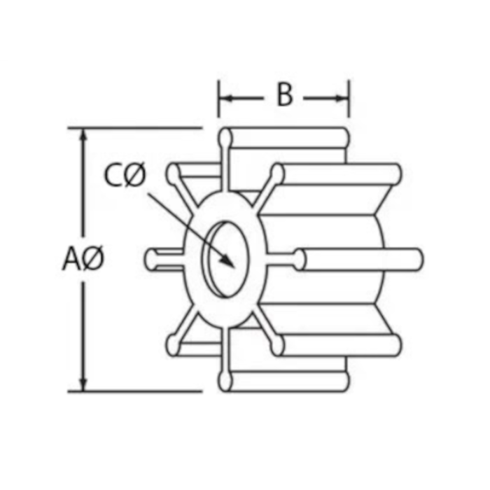 Impeller J238 Nitirle (til Gråvann/Septik/Olje) - Bilde 2