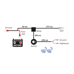 Koblingssett for 1 ekstralys, 2-pin DTP-kontakt