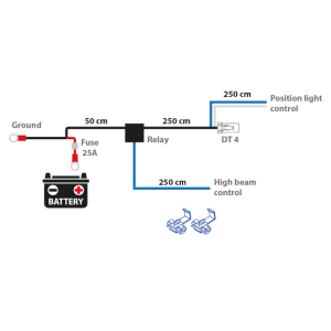 Koblingssett for 1 ekstralys, 4-pin DT-kontakt
